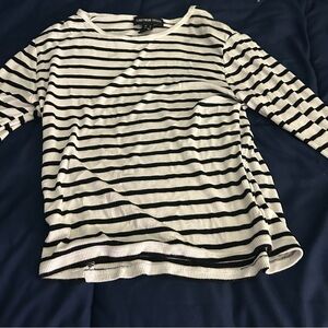 Black and White Striped Women's Top